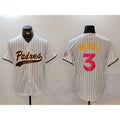 San Diego Padres #3 Jackson Merrill white Puhics Cool Base Stitched Jersey 2