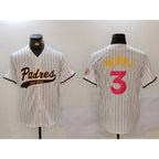 San Diego Padres #3 Jackson Merrill white Puhics Cool Base Stitched Jersey 2