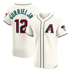 Arizona Diamondbacks #12 Lourdes Gurriel Jr. Cream Puhics Home Elite Jersey