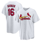 St. Louis Cardinals #16 Nolan Gorman White Puhics Home Replica Jersey