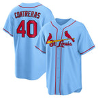St. Louis Cardinals #40 Willson Contreras Light Blue Puhics Alternate Replica Jersey