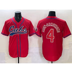 Chicago Cubs #4 Pete Crow-Armstrong Red Puhics Cool Base Stitched Jersey