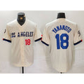 Los Angeles Dodgers #18 Yoshinobu Yamamoto Number Cream Puhics 2024 City Connect Limited Stitched Jerseys