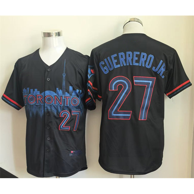 Toronto Blue Jays #27 Vladimir Guerrero Jr. Navy Puhics 2024 City Connect Limited Stitched Jersey