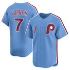 Philadelphia Phillies #7 Trea Turner Light Blue Puhics Alternate Limited Player Jersey