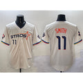 Houston Astros #11 Cam Smith Cream Puhics 2025 City Connect With Texas Patch Limited Stitched Jersey