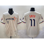 Houston Astros #11 Cam Smith Cream Puhics 2025 City Connect With Texas Patch Limited Stitched Jersey