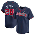 Atlanta Braves #28 Matt Olson Navy Puhics Alternate Limited Player Jersey