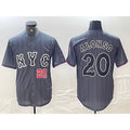 New York Mets #20 Pete Alonso Number Grey Puhics 2024 City Connect Cool Base Stitched Jerseys