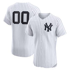 Custom New York Yankees White Puhics Home Elite Jersey