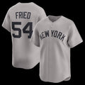 New York Yankees #54 Max Fried Gray Puhics Road Limited Player Jersey