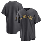 Cleveland Guardians Blank Charcoal Puhics 2022 All-Star Cool Base Stitched Jersey