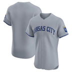 Kansas City Royals Gray Puhics Road Vapor Premier Elite Patch Jersey