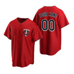 Custom Minnesota Twins Red Puhics Stitched Cool Base Jersey