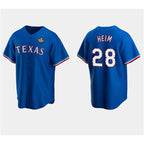 Texas Rangers #28 Jonah Heim Royal Puhics 2023 World Series Stitched Jersey