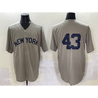 New York Yankees #43 Jonathan Lo¨¢isiga Gray Puhics Cool Base Stitched Jersey