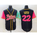 San Diego Padres #22 Juan Soto Black Puhics NEW 2023 City Connect Cool Base Stitched Jersey 2