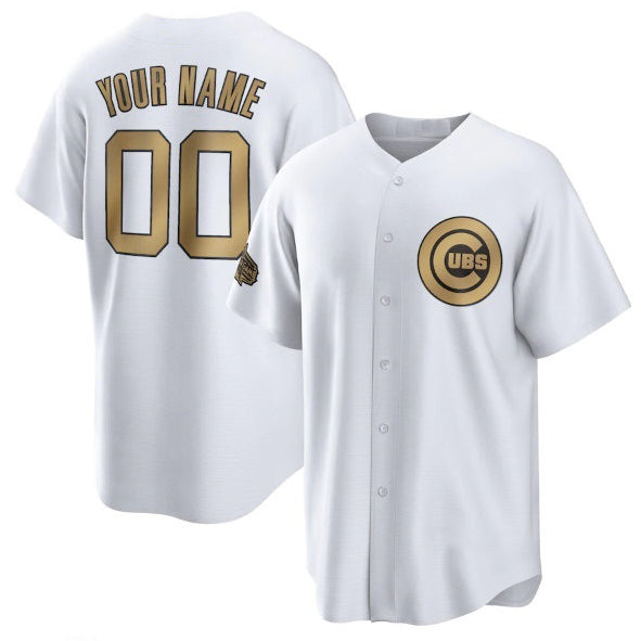 Custom Chicago Cubs Active Player White Puhics 2022 All-Star Cool Base Stitched Jersey