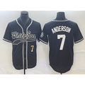 Chicago White Sox #7 Tim Anderson Number Black Puhics Cool Base Stitched Jersey
