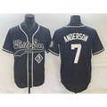 Chicago White Sox #7 Tim Anderson Black Puhics Cool Base Stitched Jersey 2