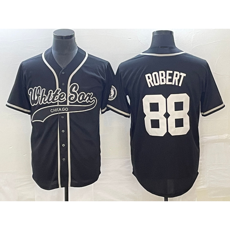 Chicago White Sox #88 Luis Robert Black Puhics Cool Base Stitched Jersey 2