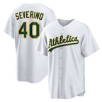 Oakland Athletics #40 Luis Severino White Puhics Home Replica Jersey