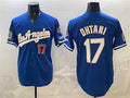 Los Angeles Dodgers #17 Shohei Ohtani Royal Puhics 2026 Gold Collection 9x & B2B Champs Patch Stitched Jersey