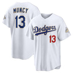 Los Angeles Dodgers #13 Max Muncy White Puhics 2026 Gold Collection Stadium Jersey
