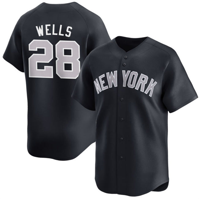 New York Yankees #28 Austin Wells White Puhics 2025 Home Limited Stitched Jersey