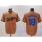Los Angeles Dodgers #18 Yoshinobu Yamamoto Number Olive Puhics Cool Base Limited Stitched Jersey 2
