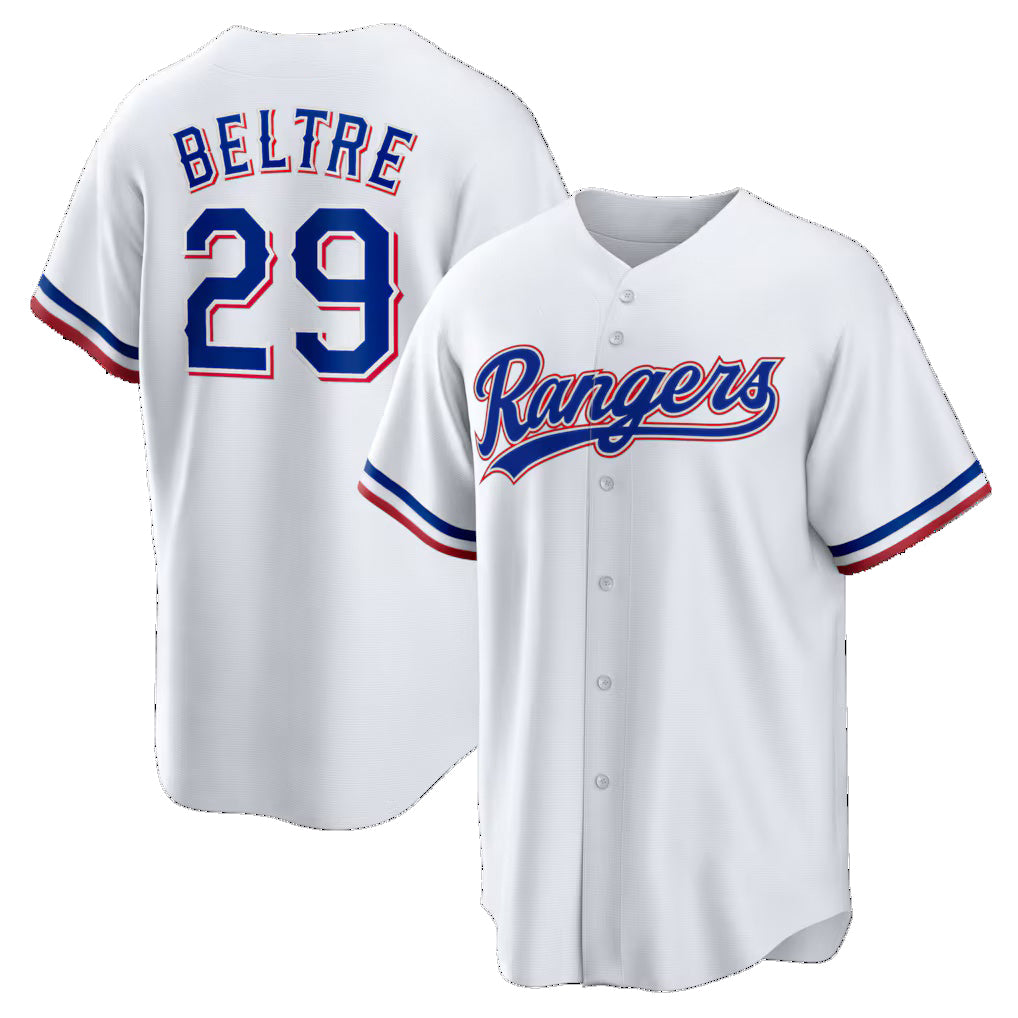 Texas Rangers #29 Adrian Beltre White Puhics Home Retired Player Replica Jersey