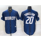 Detroit Tigers #20 Spencer Torkelson 2024 Navy Puhics City Connect Cool Base Limited Stitched Jersey