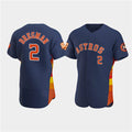 Houston Astros #2 Jose Altuve Navy Puhics 60th Anniversary Flex Base Stitched Jersey