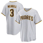 San Diego Padres #3 Jackson Merrill White Puhics Home Replica Jersey