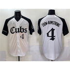 Chicago Cubs #4 Pete Crow-Armstrong White Puhics Black 'Gothic North Side Edition' Vapor Premier Limited Stitched Jersey