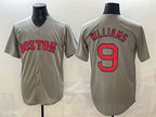 Boston Red Sox #9 Ted Williams Grey Puhics Cool Base Stitched Jersey