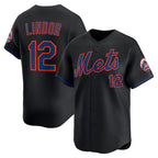 New York Mets #12 Francisco Lindor Black Puhics Alternate Limited Jersey