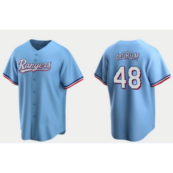 Texas Rangers #48 Jacob deGrom Light Blue Puhics Cool Base Stitched Jersey