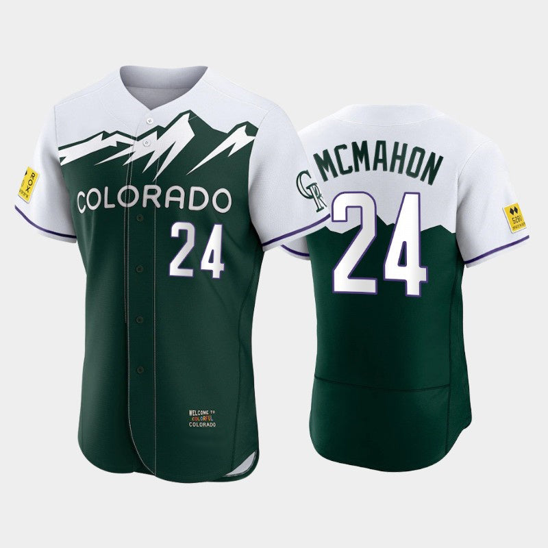 Colorado Rockies #24 Ryan McMahon 2022 Green Puhics City Connect Flex Base Stitched Jersey
