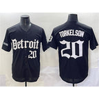 Detroit Tigers #20 Spencer Torkelson Black Puhics 'Motor Gothic Edition' Vapor Premier Limited Stitched Jersey