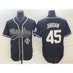 Chicago White Sox #45 Michael Jordan Black Puhics Cool Base Stitched Jersey