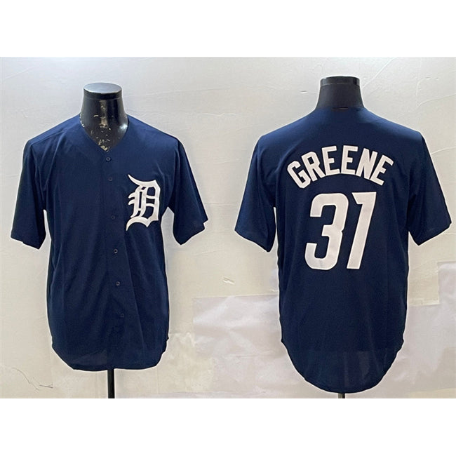 Detroit Tigers #31 Riley Greene Navy Puhics Cool Base Stitched Jersey