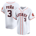 Houston Astros #3 Jeremy Pe?a White Puhics Home Limited Player Jersey
