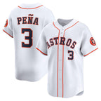 Houston Astros #3 Jeremy Pe?a White Puhics Home Limited Player Jersey