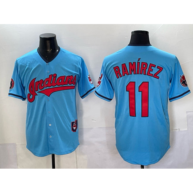 Cleveland Guardians #11 Jos¨¦ Ram¨ªrez Blue Puhics Vapor Premier Limited Stitched Jersey