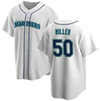 Seattle Mariners #50 Edgar Martinez White Puhics Cool Base Stitched jersey