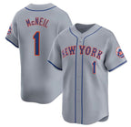 New York Mets #1 Jeff McNeil 2024 Gray Puhics Away Limited Stitched Jersey