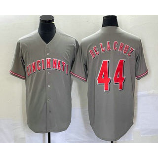 Cincinnati Reds #44 Elly De La Cruz Grey Puhics Cool Base Stitched Jersey 2