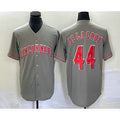 Cincinnati Reds #44 Elly De La Cruz Grey Puhics Cool Base Stitched Jersey 2