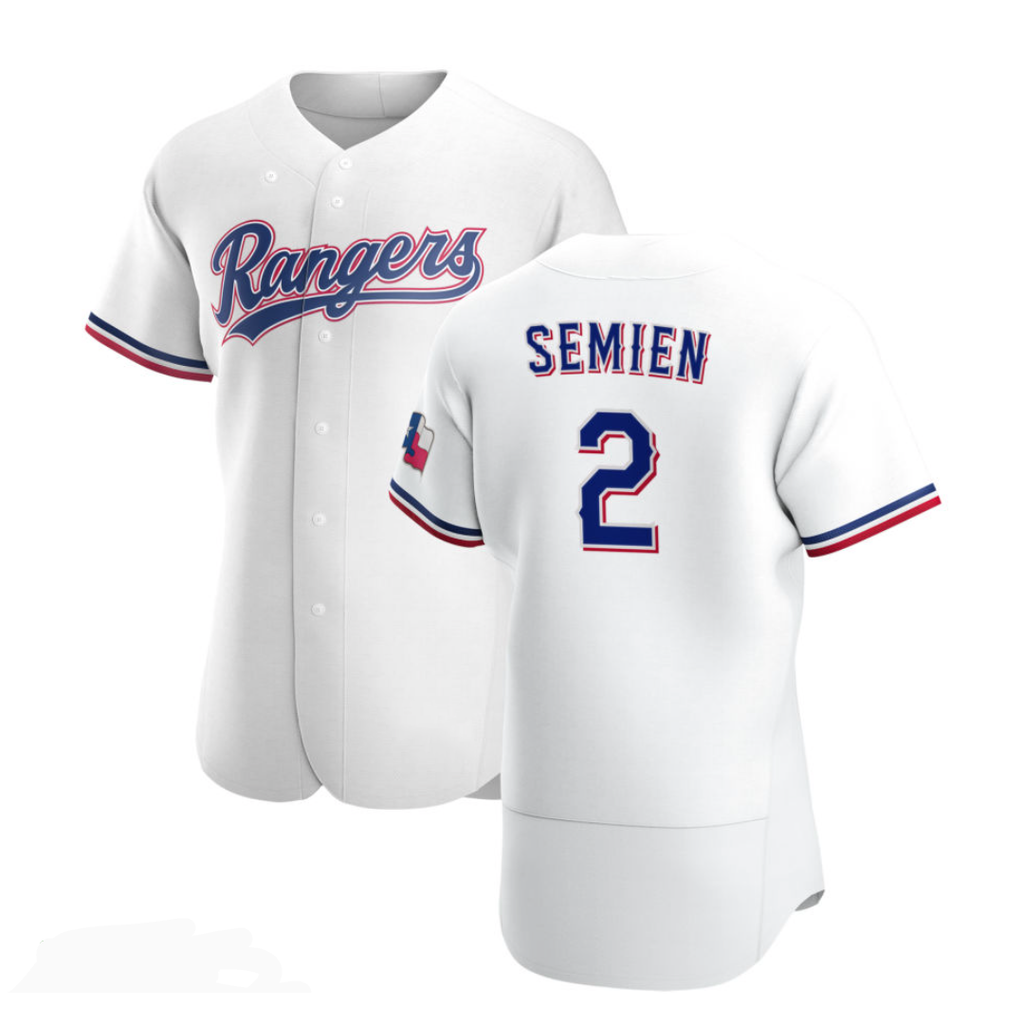 Texas Rangers #2 Marcus Semien White Puhics Stitched Flex Base Jersey